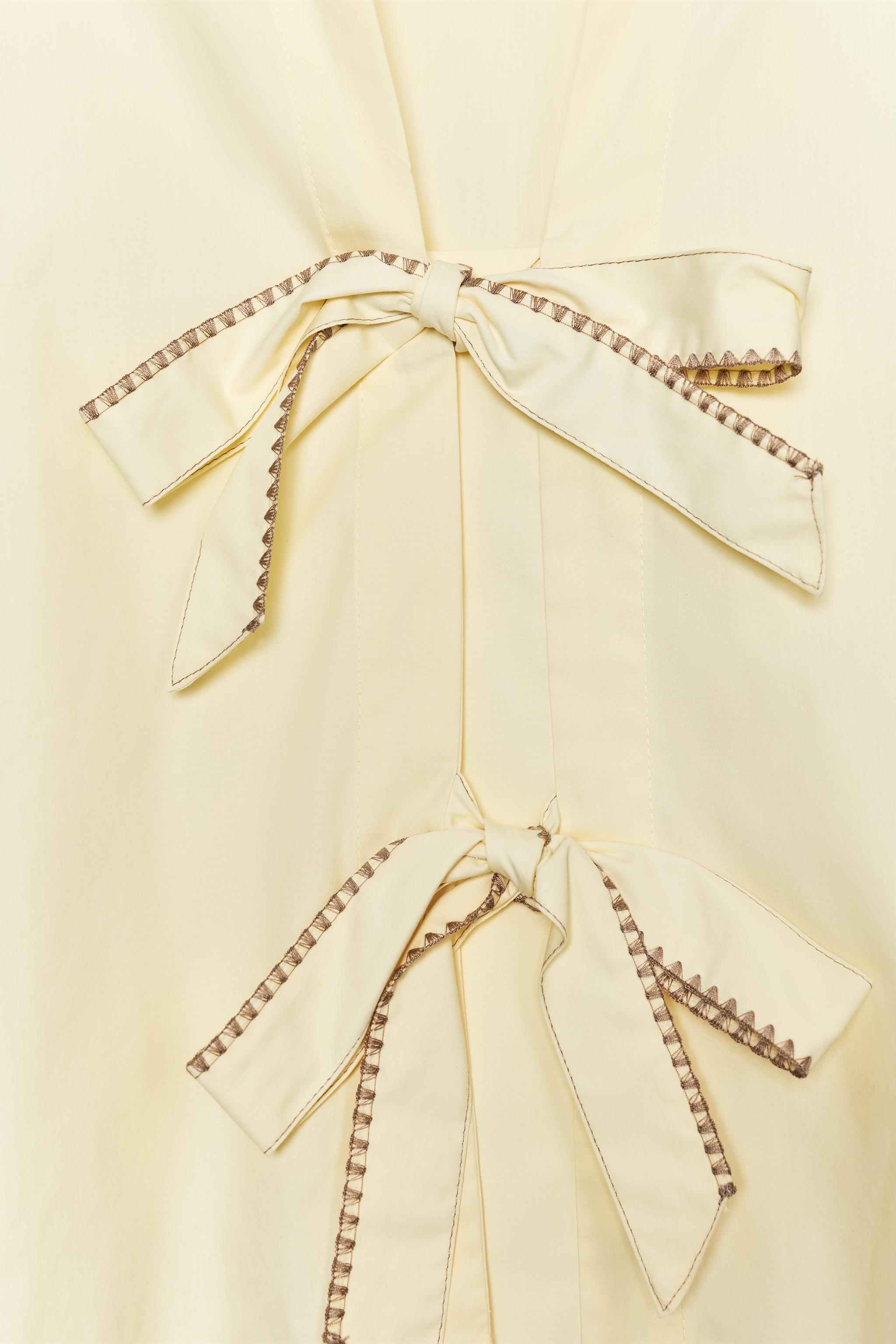 CHEMISE POPELINE RAYURES LACETS